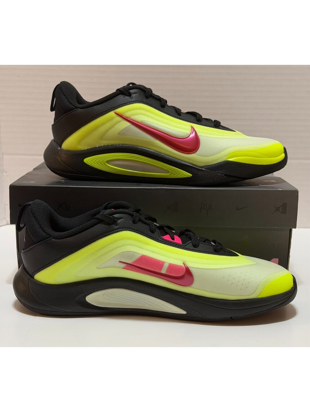 Nike A'One SE GS Her Time To Shine 6Y Women 7.5 HQ2294-001 Black Pink Volt